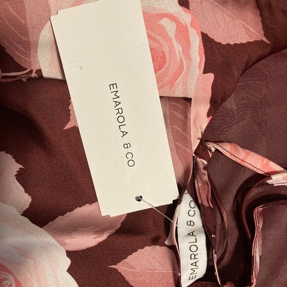 “Emarola & CO" Spring Floral Print Tie Back Satin Midi Summer Dress - Picture 10 of 15